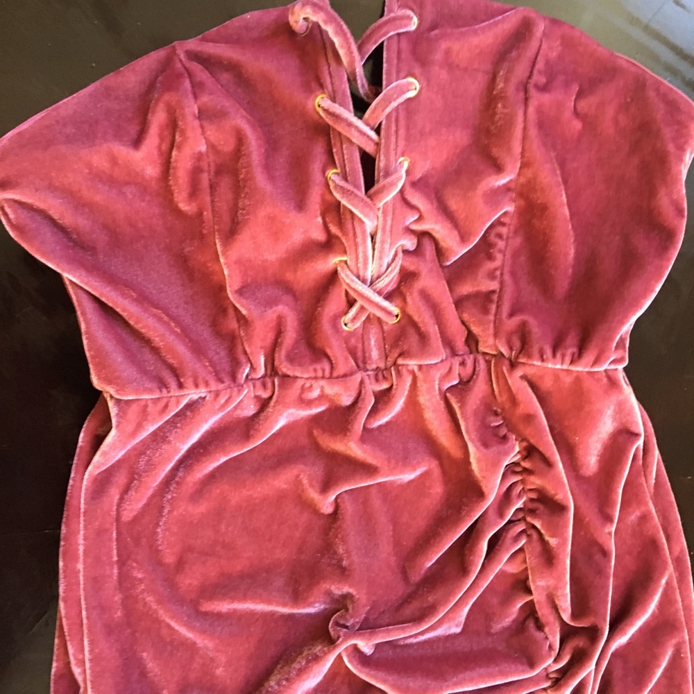 Velvety zip up dress